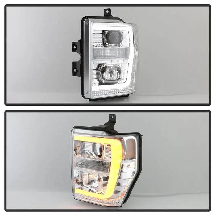 Spyder Projector Headlights Ford F250 F350 F450 Super Duty (08-10) High-Power LED Module Equipped / Halogen Style