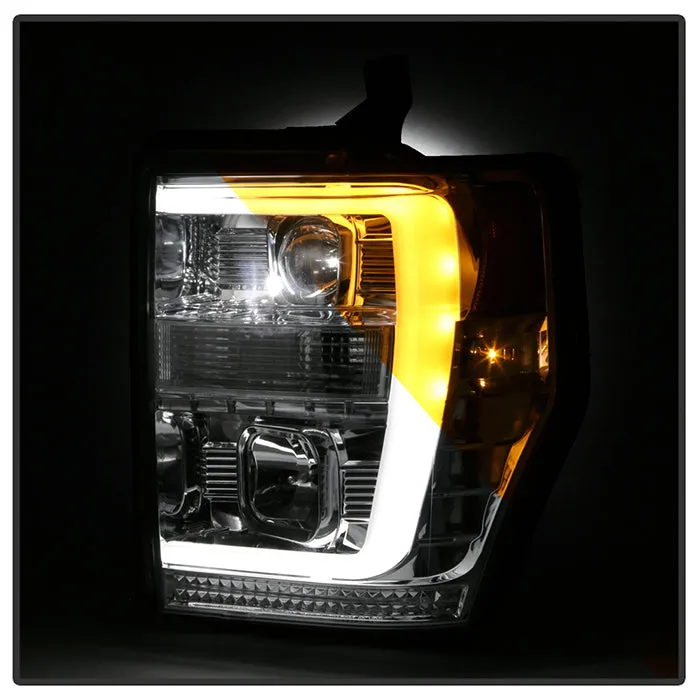 Spyder Projector Headlights Ford F250 F350 F450 Super Duty (08-10) High-Power LED Module Equipped / Halogen Style