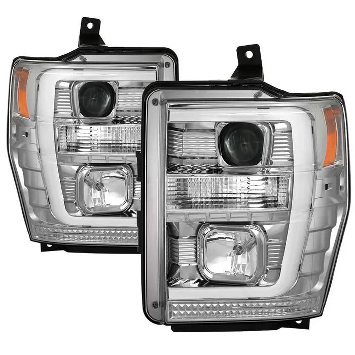 Spyder Projector Headlights Ford F250 F350 F450 Super Duty (08-10) High-Power LED Module Equipped / Halogen Style