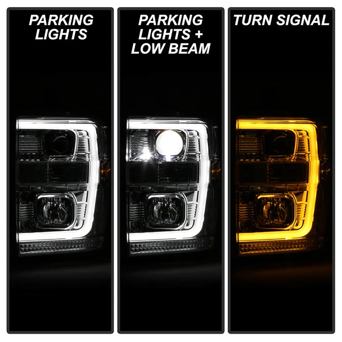 Spyder Projector Headlights Ford F250 F350 F450 Super Duty (08-10) High-Power LED Module Equipped / Halogen Style