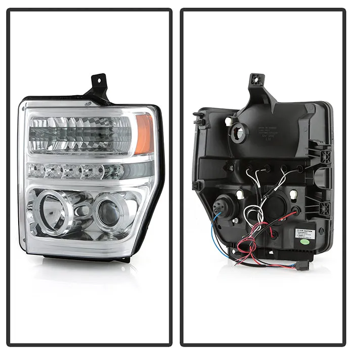 Spyder Projector Headlights Ford F250 F350 F450 Super Duty (08-10) High-Power LED Module Equipped / Halogen Style