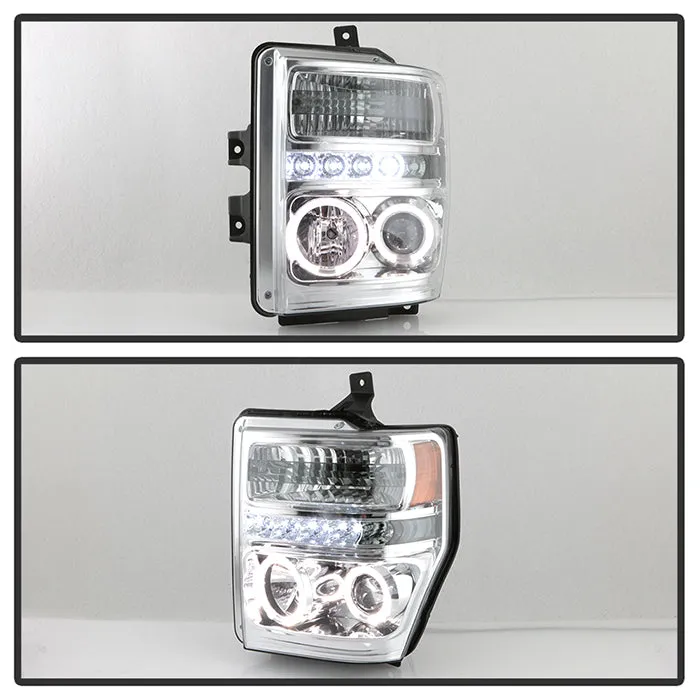 Spyder Projector Headlights Ford F250 F350 F450 Super Duty (08-10) High-Power LED Module Equipped / Halogen Style