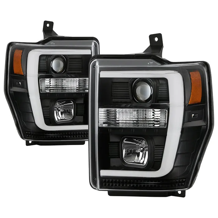 Spyder Projector Headlights Ford F250 F350 F450 Super Duty (08-10) High-Power LED Module Equipped / Halogen Style
