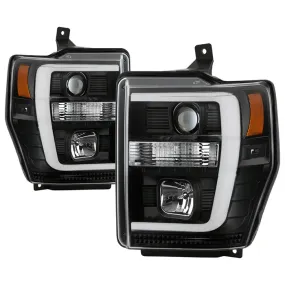 Spyder Projector Headlights Ford F250 F350 F450 Super Duty (08-10) High-Power LED Module Equipped / Halogen Style