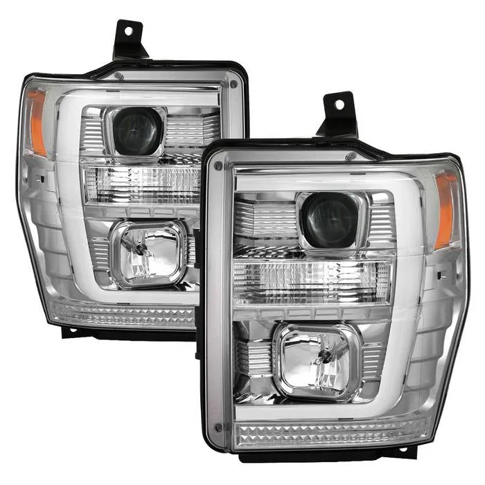Spyder Projector Headlights Ford F250 F350 F450 Super Duty (08-10) High-Power LED Module Equipped / Halogen Style