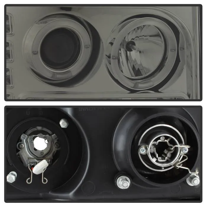 Spyder Projector Headlights GMC Sierra (08-13) Denali (08-13) - Platinum / Standard w/ LED Halo & Light Bar DRL