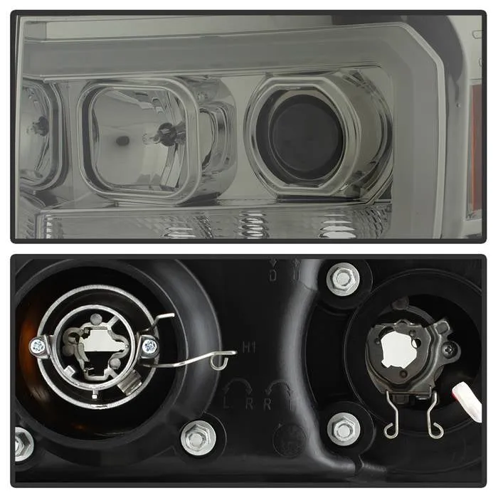 Spyder Projector Headlights GMC Sierra (08-13) Denali (08-13) - Platinum / Standard w/ LED Halo & Light Bar DRL