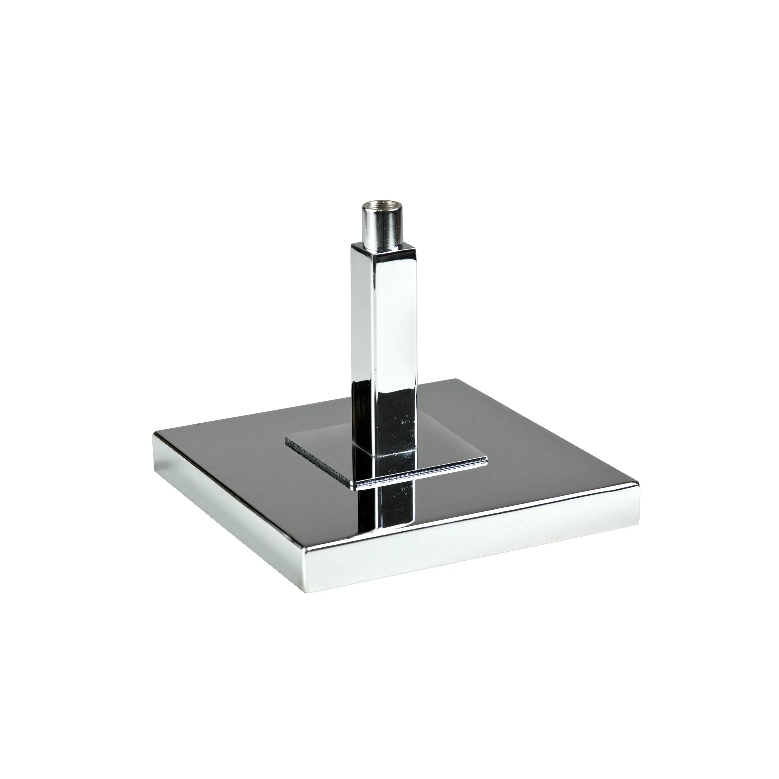 Square Base for Countertop Display, 6" Dia, fits 5/8" upright, Chrome