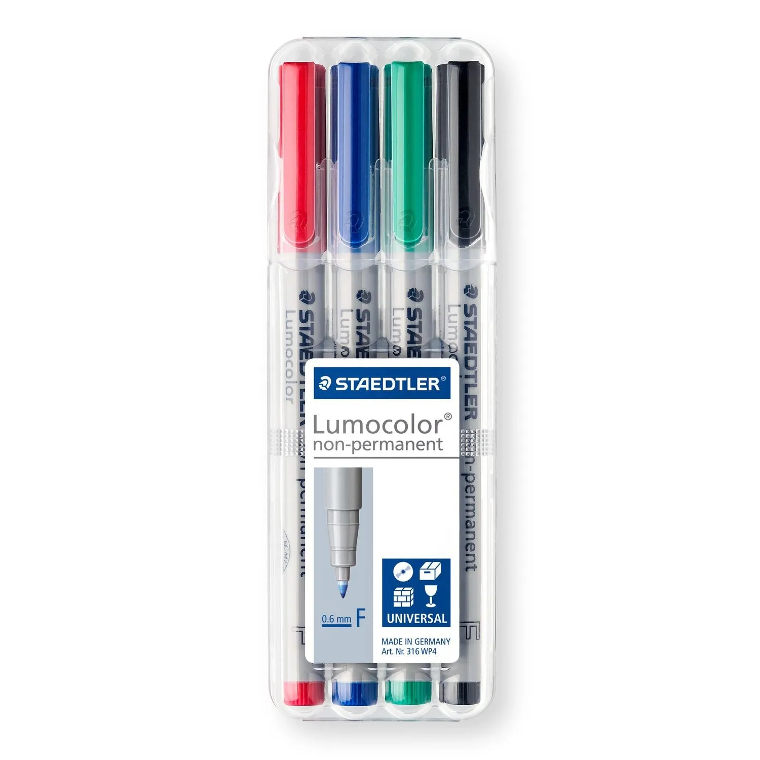 Staedtler 316-WP4-F Lumocolor OHP Non Permanent Marker Pen