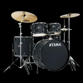 Tama Imperialstar IE52C 5-piece Complete Drum Set with Snare Drum and Meinl Cymbals - Blacked Out Black