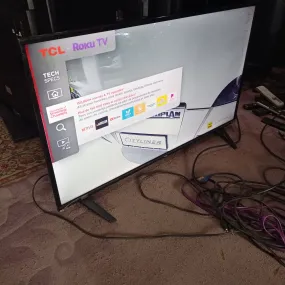 TCL 40 inch Class 3-Series Roku Smart Full HD LED TV   Built-in WiFi, Netflix, YouTube - Foreign Used