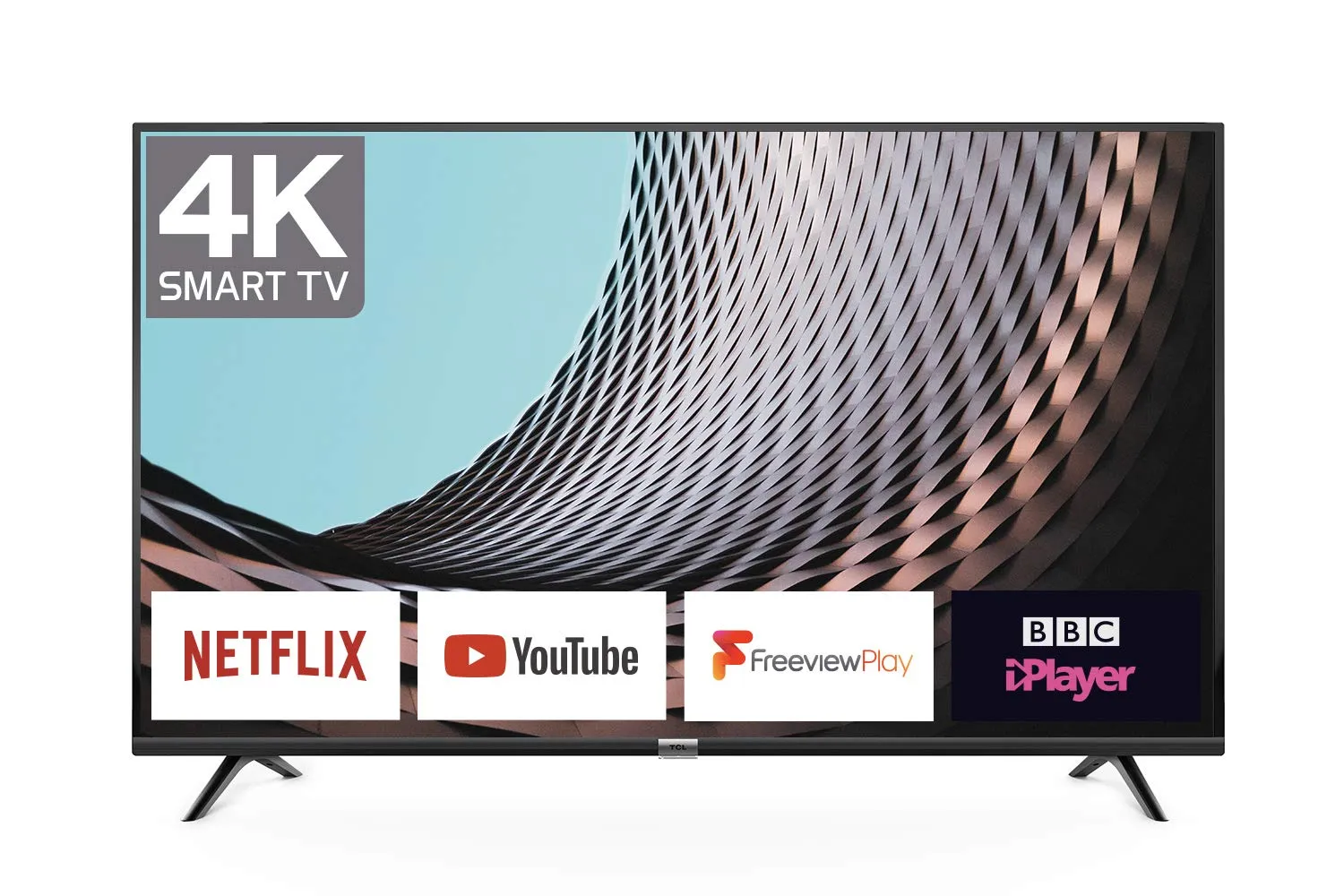 TCL 43DP628 43-Inch 4K UHD Smart TV - HDR10 / Freeview Play / BBC iPlayer / Netflix 4K / YouTube 4K, Work with Alexa, Wi-Fi ,2*HDMI, 1*USB Port [Energy Class A ] Black