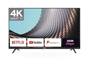 TCL 43DP628 43-Inch 4K UHD Smart TV - HDR10 / Freeview Play / BBC iPlayer / Netflix 4K / YouTube 4K, Work with Alexa, Wi-Fi ,2*HDMI, 1*USB Port [Energy Class A ] Black