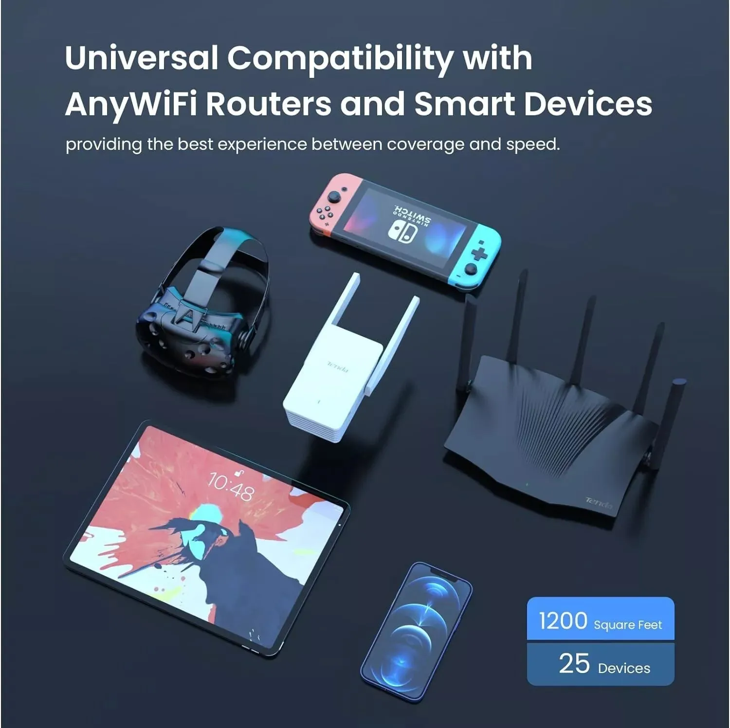 Tenda A23 AX1500 Wi Fi 6 Range Extender
