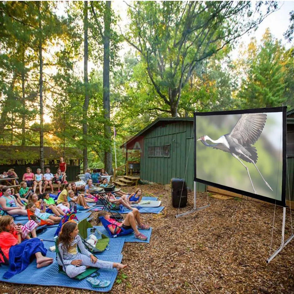TheLAShop 135" 16:9 Portable Outdoor Projector Screen w/ Frame Freestanding Bag