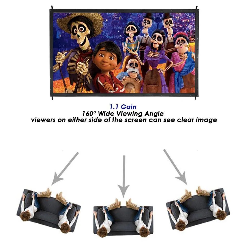 TheLAShop 135" 16:9 Portable Outdoor Projector Screen w/ Frame Freestanding Bag