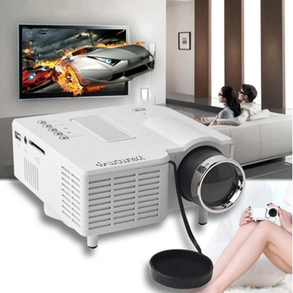 UC28  Mini Portable LED Projector [ 320 x 240 Native Resolution ] Home Cinema Entertainment, Kids Education Projector, Gaming Projector