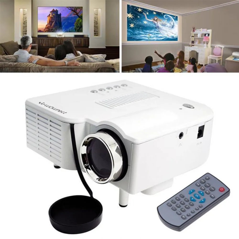 UC28  Mini Portable LED Projector [ 320 x 240 Native Resolution ] Home Cinema Entertainment, Kids Education Projector, Gaming Projector