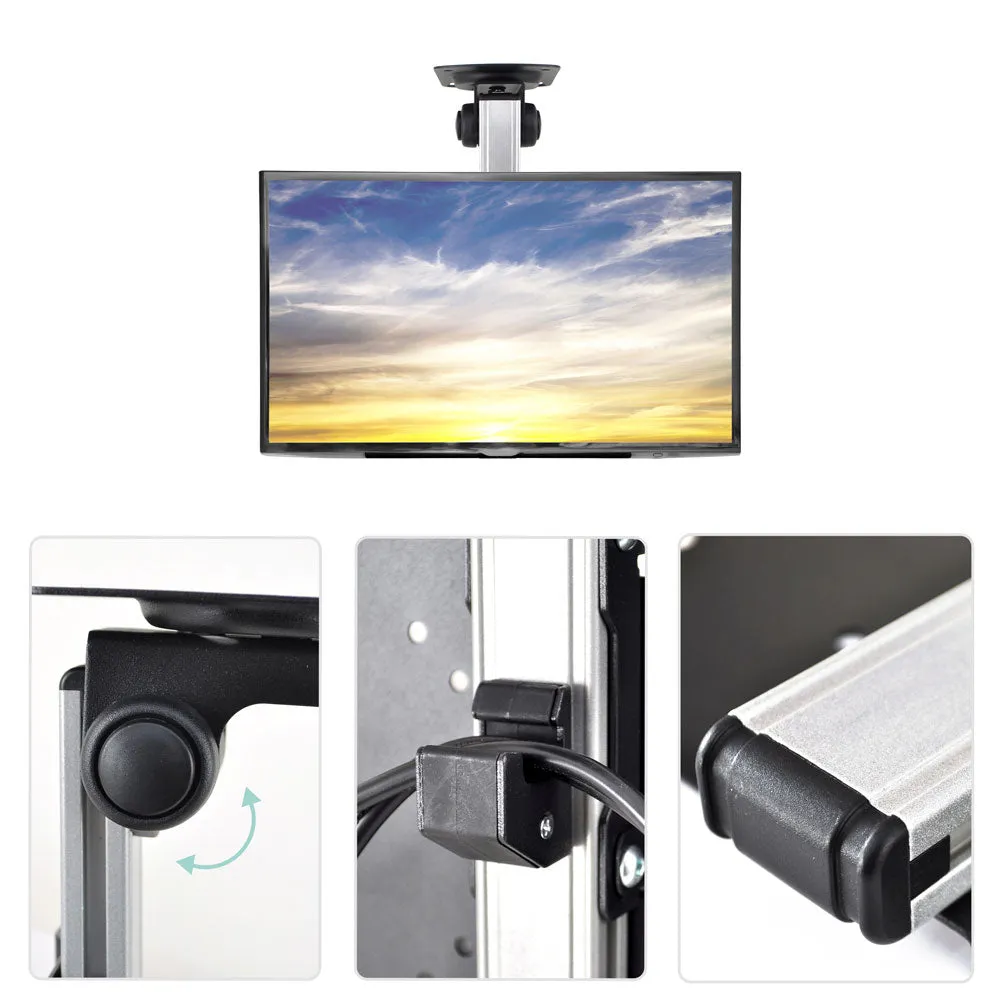 Universal Folding Hide-Away Tv Ceiling Mount Bracket Fits Virtually All 17” - 37" Tvs  (Flat Panel Hdtv, Lcd, Led, Plasma And Smart Tvs)