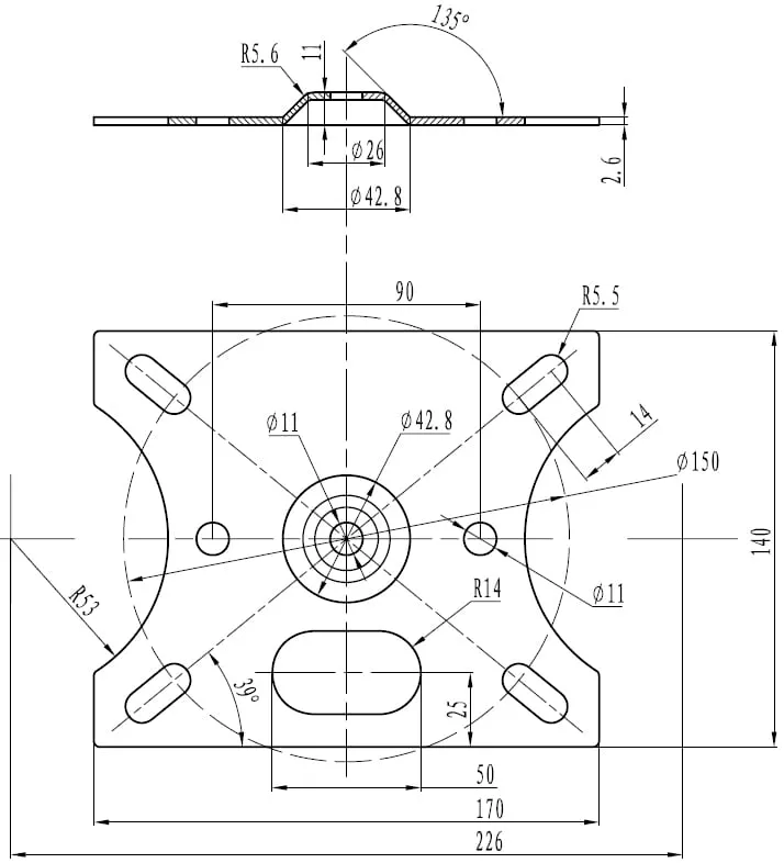 Vision VIS-1932372 Close-Coupled Projector Ceiling Mount