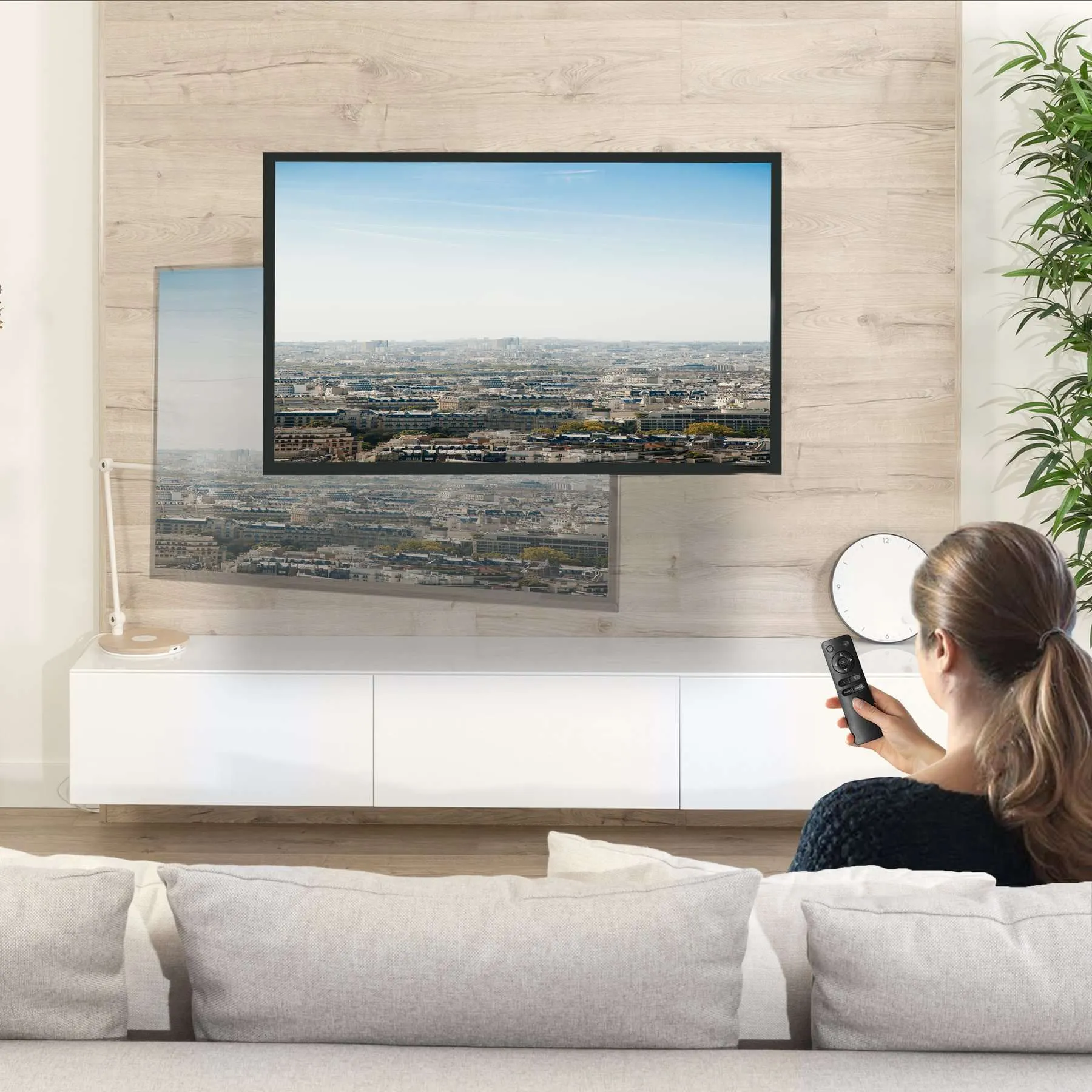 VIVO MOUNT-E-MM070 Electric TV Wall-Mount for 37"-70" LCD/LED Screen Above Fireplace Height-Adjustable Motorized Mantel Mount w/ Remote Control