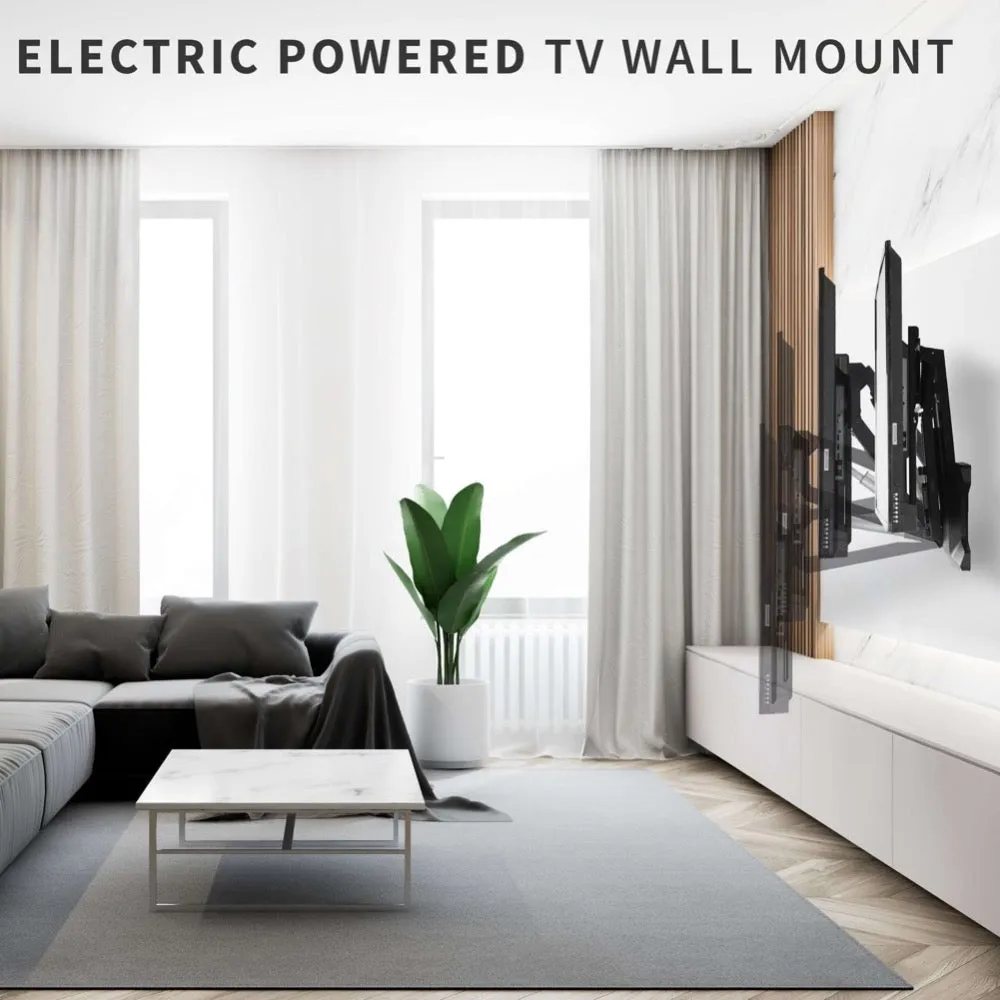 VIVO MOUNT-E-MM070 Electric TV Wall-Mount for 37"-70" LCD/LED Screen Above Fireplace Height-Adjustable Motorized Mantel Mount w/ Remote Control