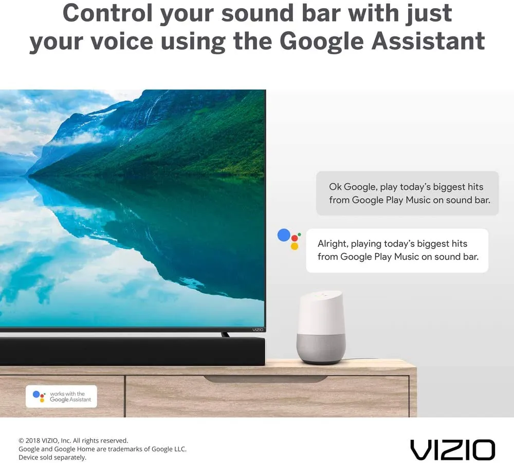 VIZIO SB36514-G6 36" 5.1.4 Premium Home Theater Sound System with Dolby Atmos and Wireless Subwoofer, Black