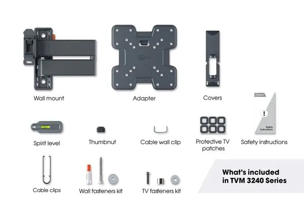 Vogels Comfort TVM 3245 Full-Motion TV Wall Mount  for TVs from 19 to 43 inches black
