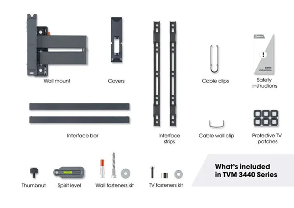 Vogels Comfort TVM 3445 Full-Motion TV Wall Mount for TVs from 32 to 65 inches Black Open Box Clearance