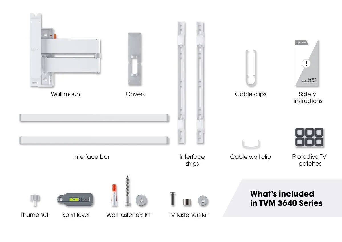 Vogels Comfort TVM 3645 Full-Motion TV Wall Mount  for TVs from 40 to 77 inches White