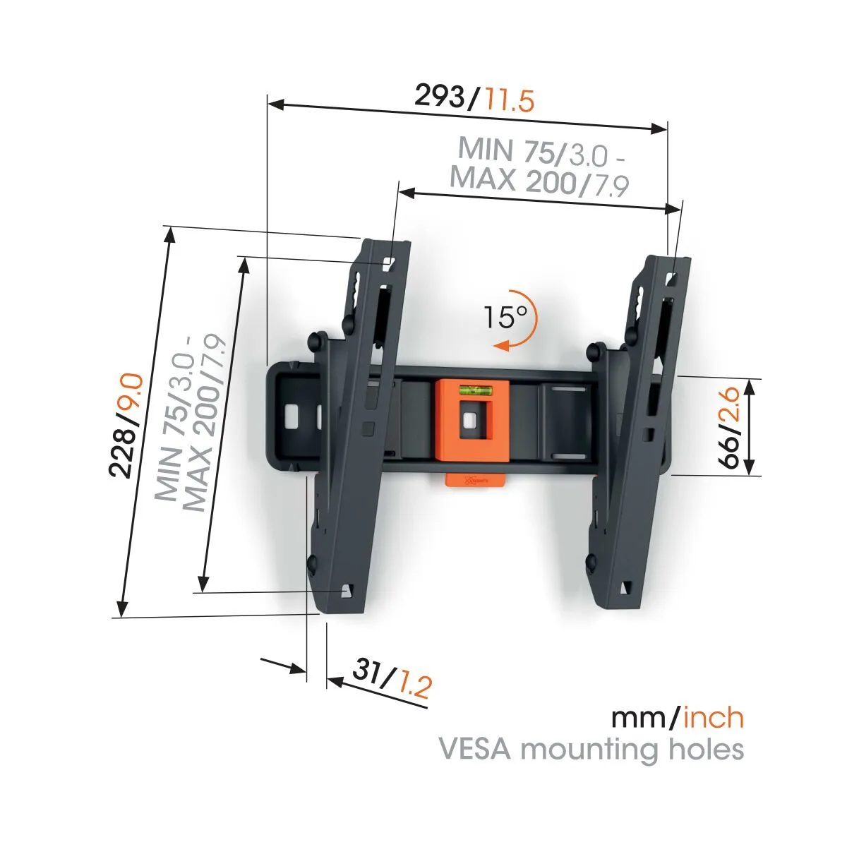 Vogels Quick TVM 1215 Tilting TV Wall Mount for TVs from 19 to 43 inches