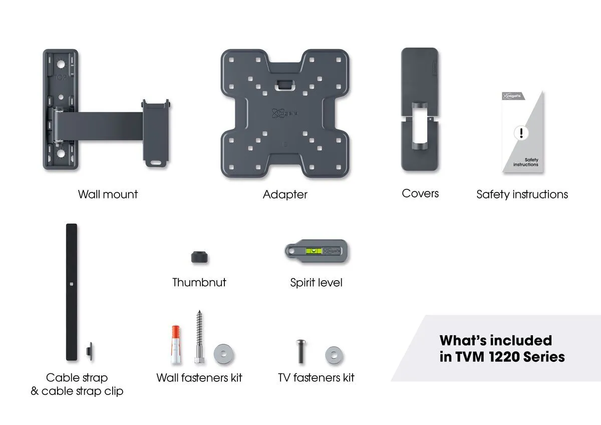 Vogels Quick TVM 1225 Full-Motion TV Wall Mount for TVs from 19 to 43 inches