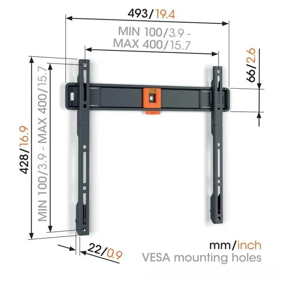 Vogels Quick TVM 1405 Fixed TV Wall Mount for TVs from 32 to 77 inches