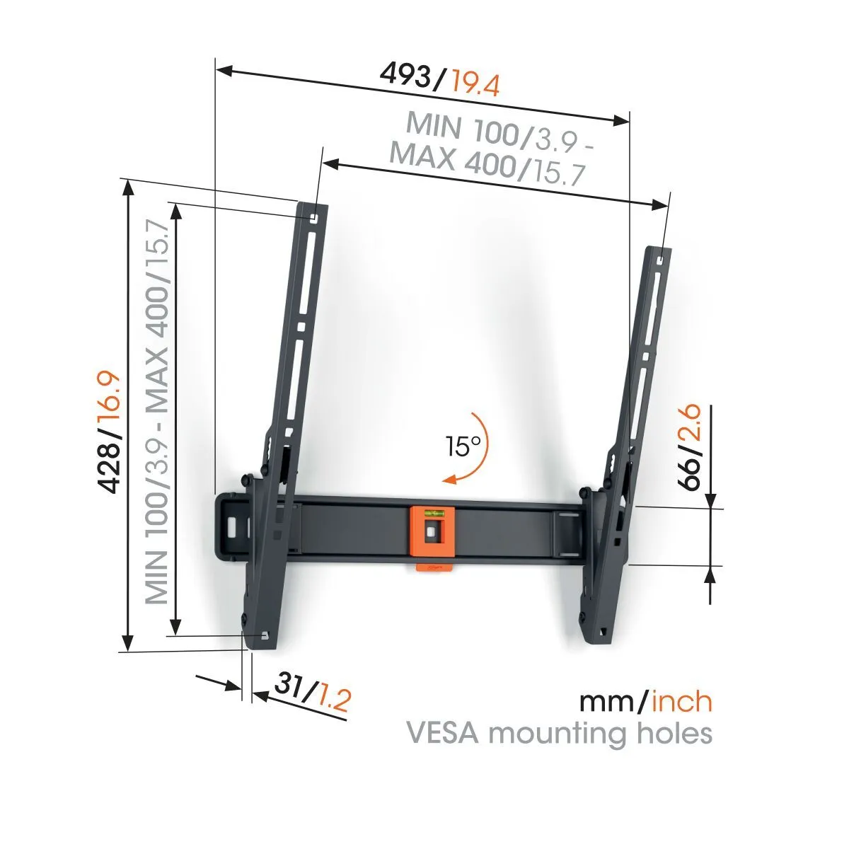 Vogels TVM 1415 Tilting TV Wall Mount