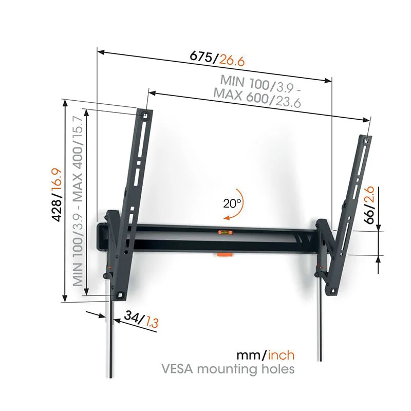 Vogels TVM 3615 Tilting TV Wall Mount - 40 to 77" (Each)