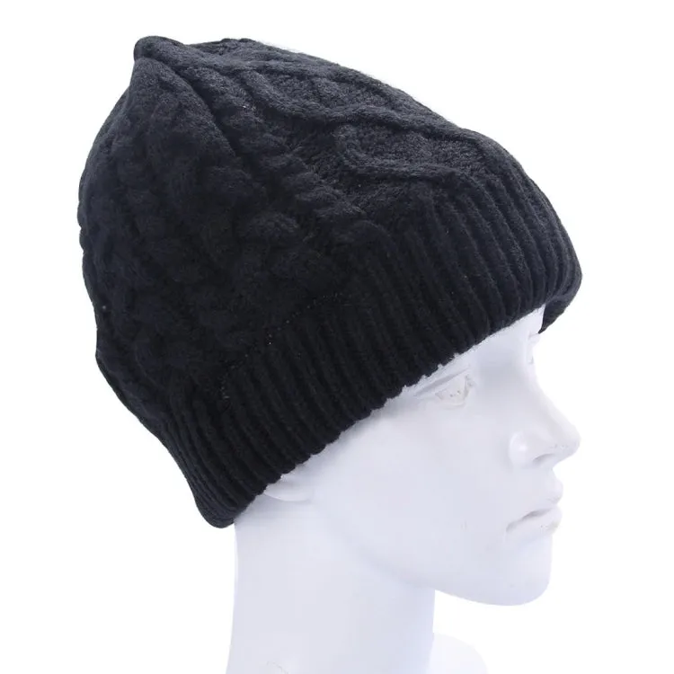 Wavy Textured Knitted Bluetooth Headset Warm Winter Beanie Hat with Mic for Boy & Girl & Adults(Black)