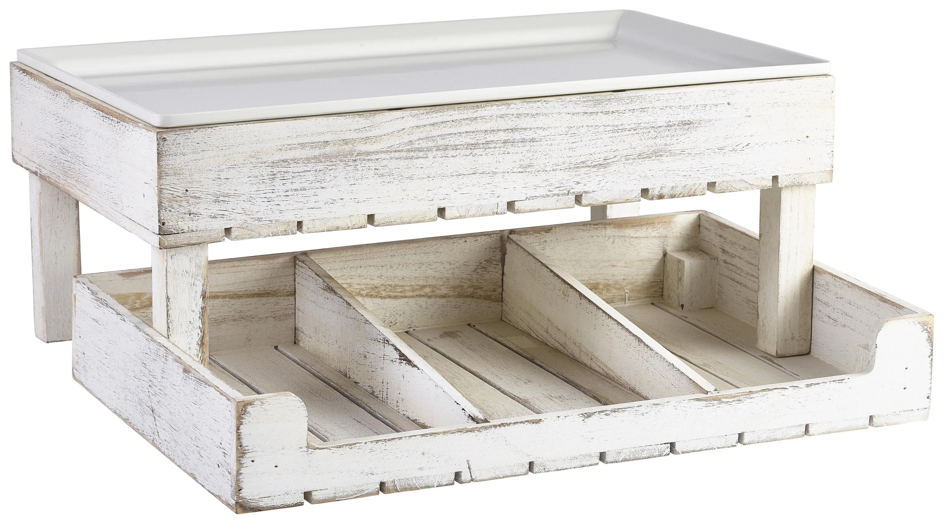 White Wash Wooden Display Crate