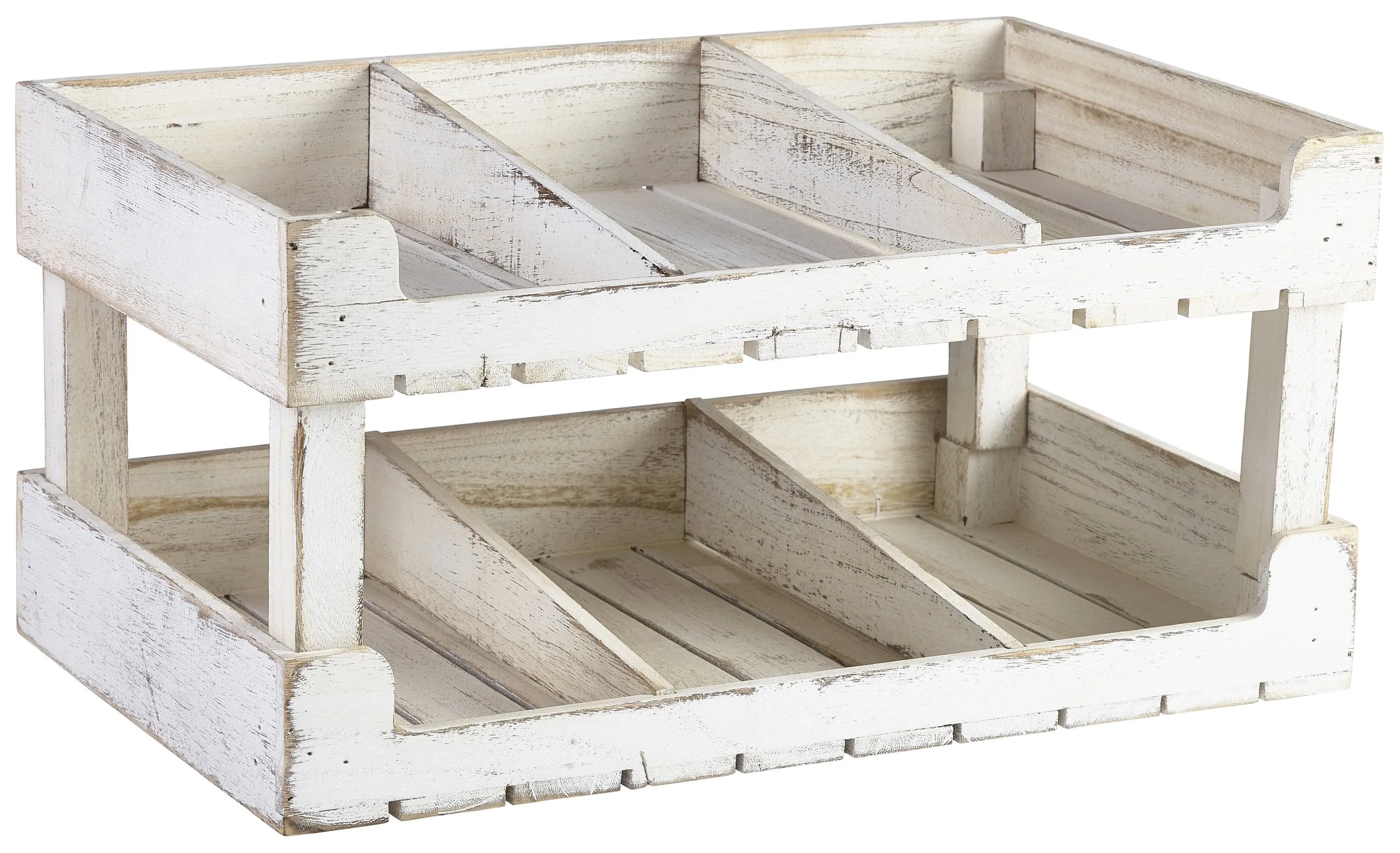 White Wash Wooden Display Crate