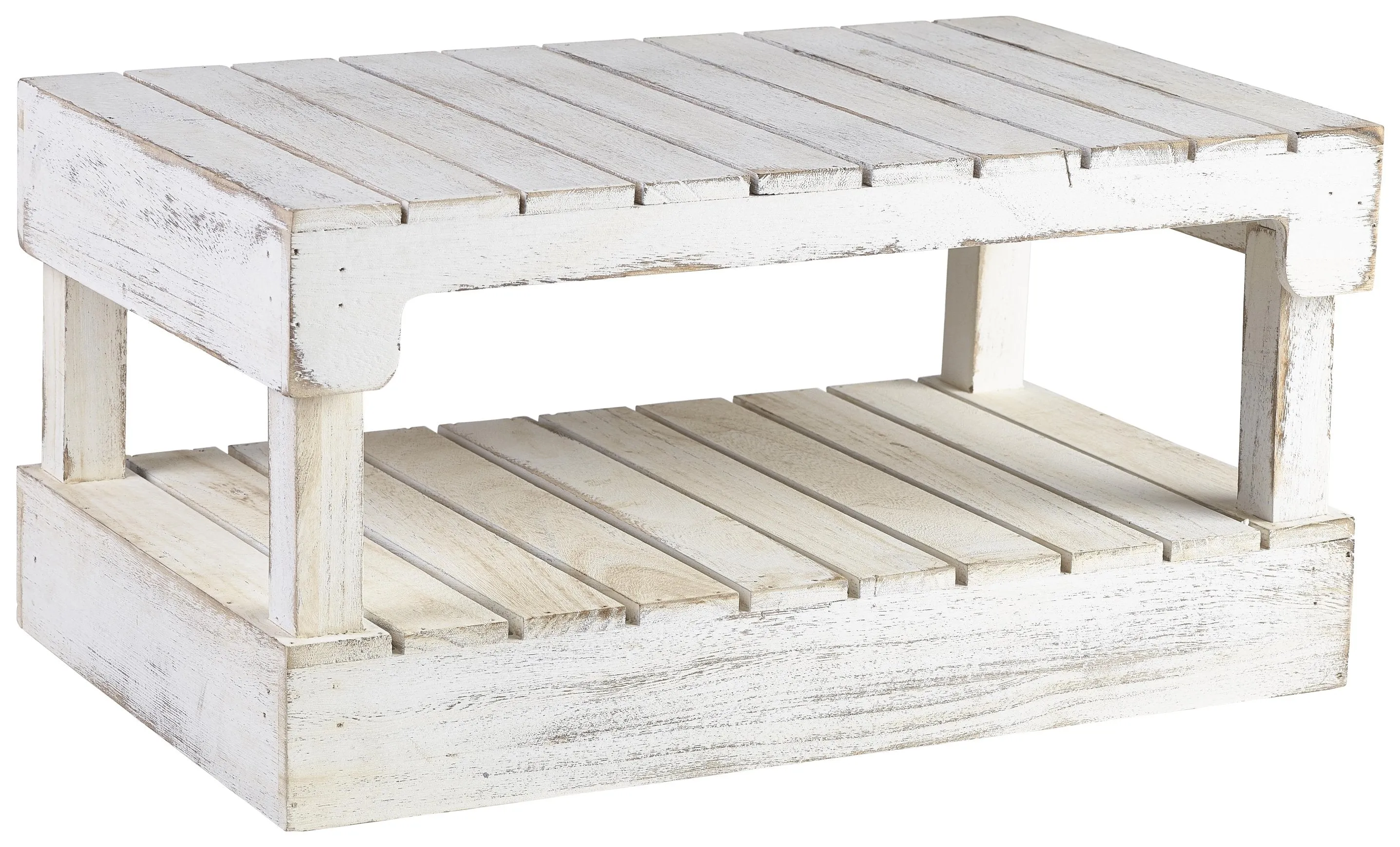 White Wash Wooden Display Crate