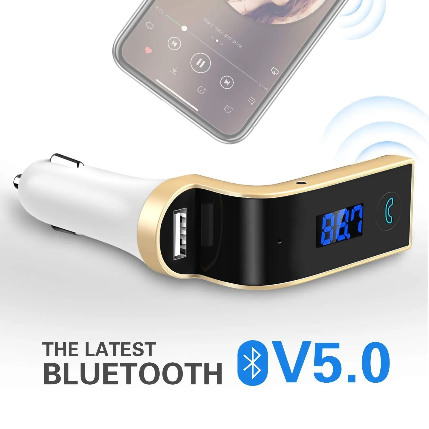 Wireless Bluetooth FM Transmitter Car Kit