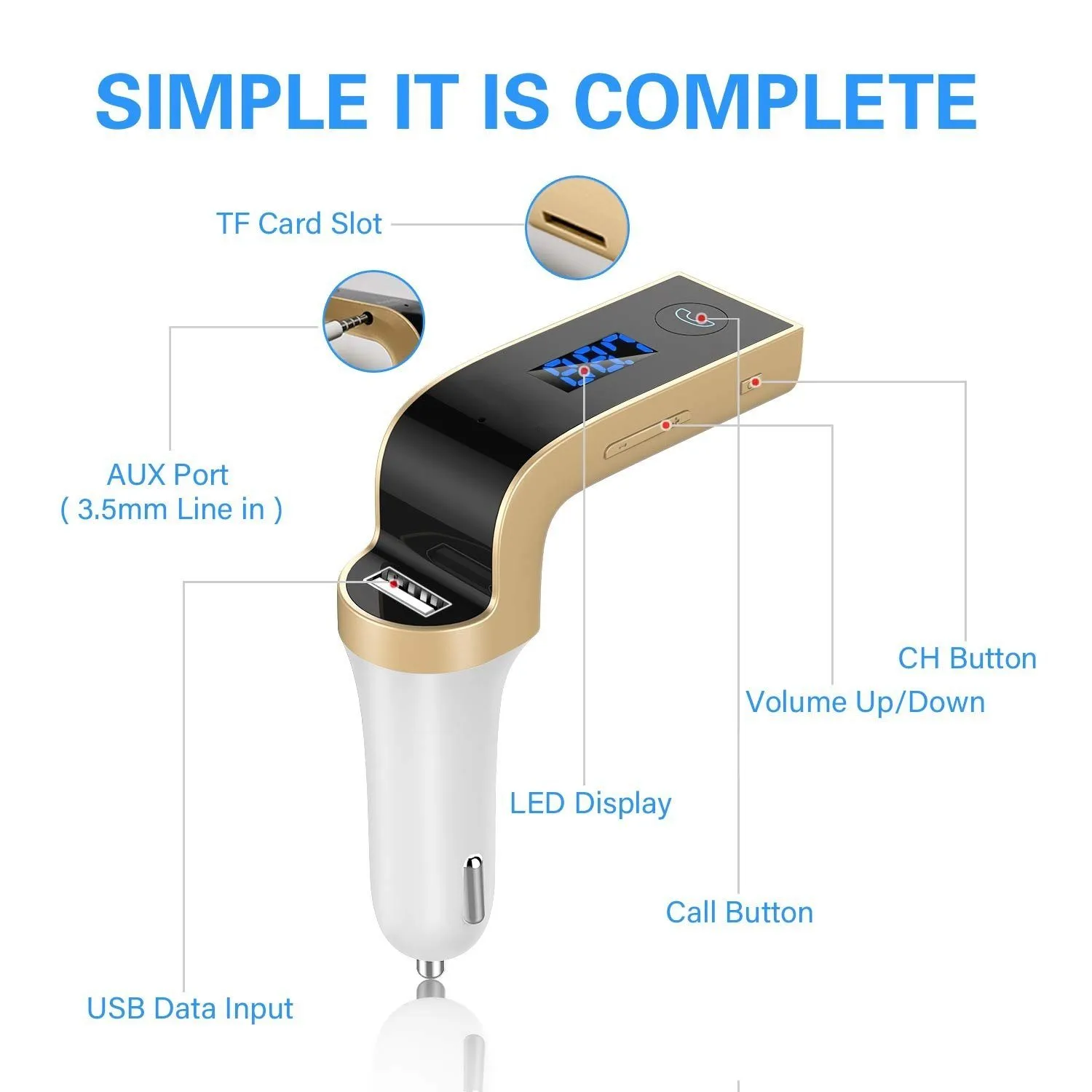 Wireless Bluetooth FM Transmitter Car Kit