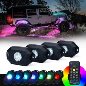 Xprite Victory Series Remote Control RGB LED Rock Lights - 4pcs / 6pcs / 8pcs