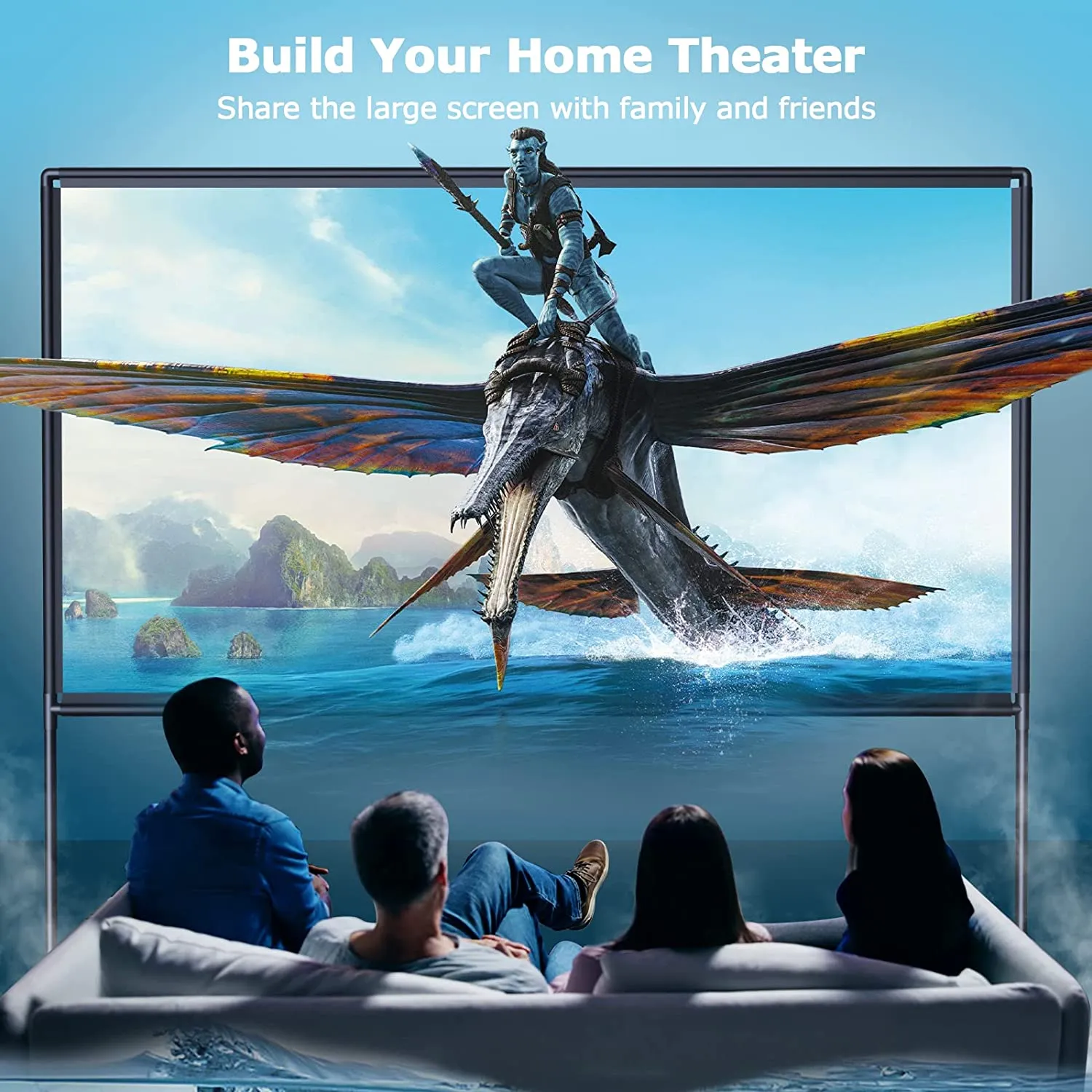YOWHICK Projector Screen with Stand 120 inch Outdoor Indoor Projection Screen, PS4W