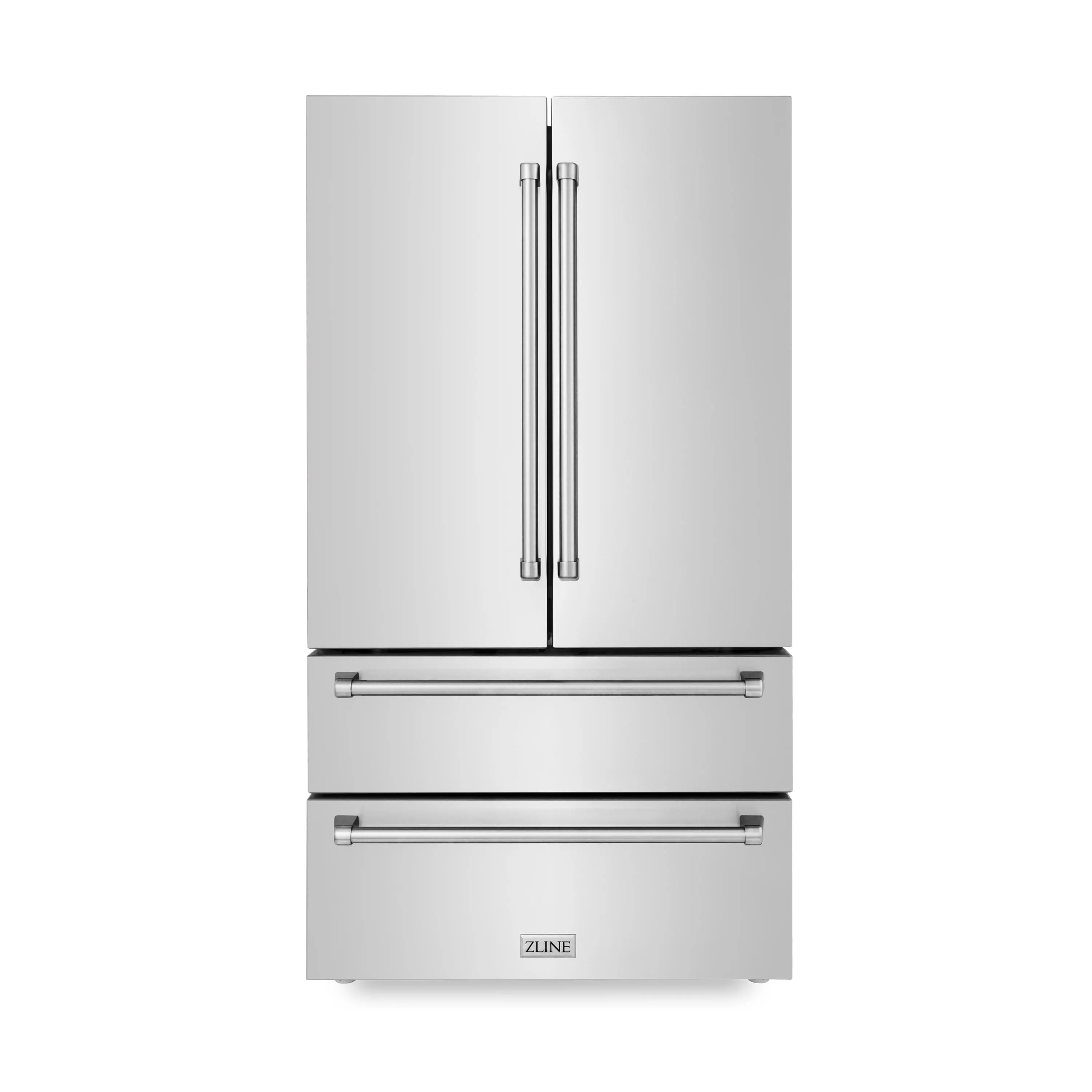 ZLINE 5-Piece Appliance Package - 36-Inch Rangetop, Refrigerator, 30-Inch Electric Wall Oven, 3-Rack Dishwasher, and Convertible Wall Mount Hood in Stainless Steel (5KPR-RTRH36-AWSDWV)
