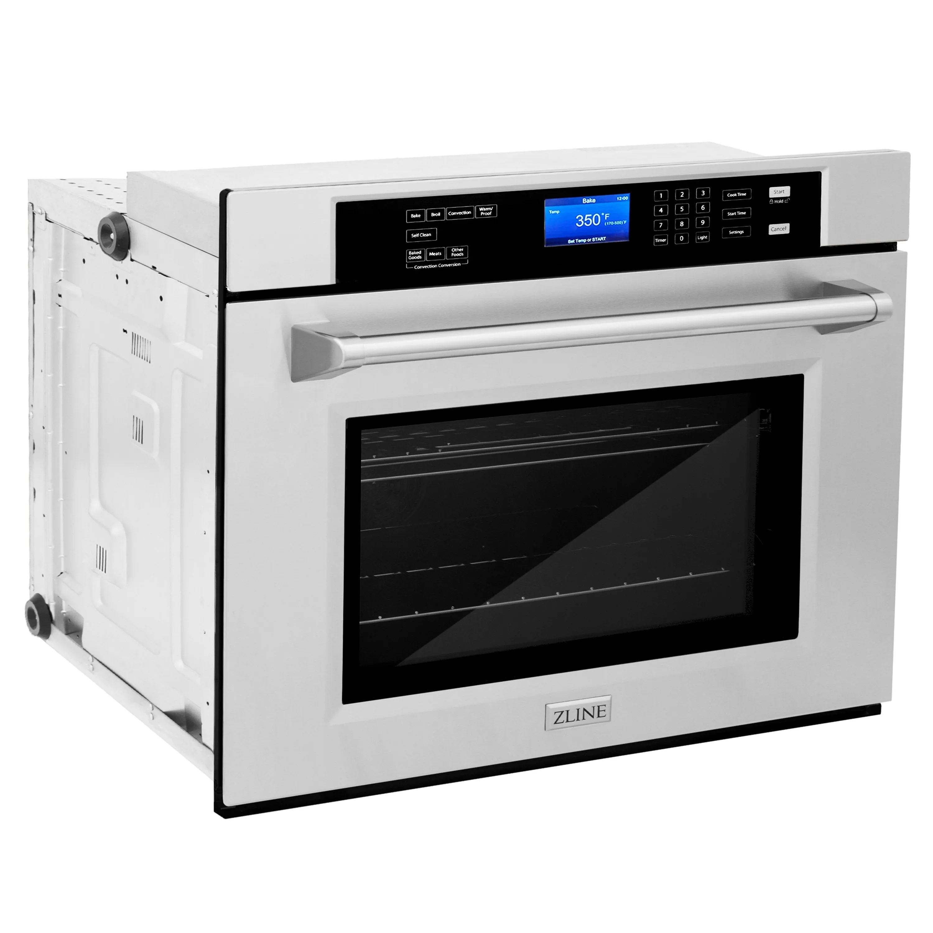 ZLINE 5-Piece Appliance Package - 36-Inch Rangetop, Refrigerator, 30-Inch Electric Wall Oven, 3-Rack Dishwasher, and Convertible Wall Mount Hood in Stainless Steel (5KPR-RTRH36-AWSDWV)